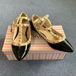 Black Studded Flats